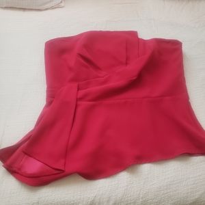 Red Strapless fitted blouse WHBM